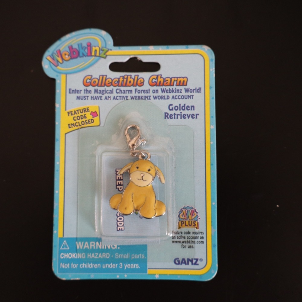 Webkinz Golden Retriever  Collectible Charm by Ganz NEW with Code